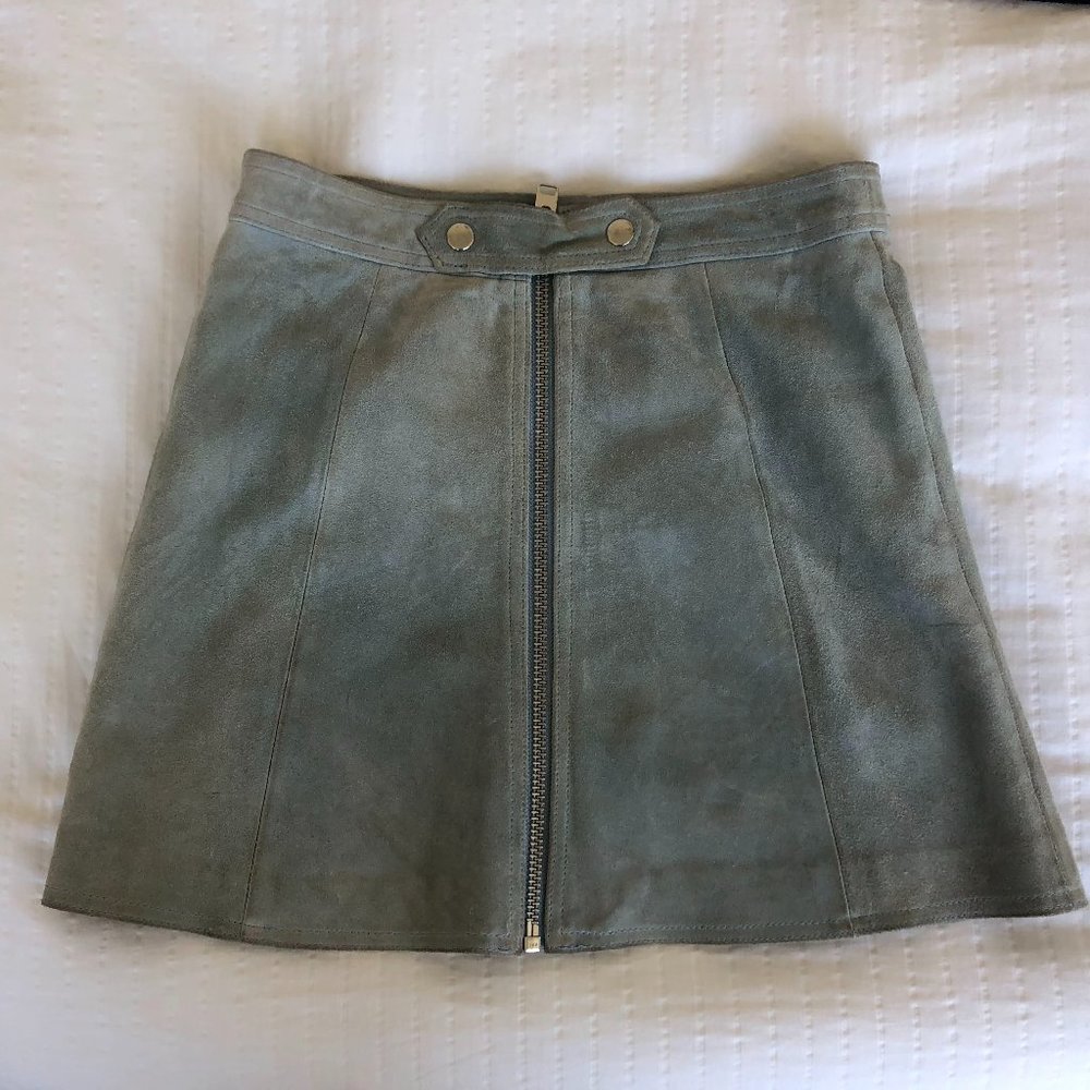 Topshop Light Blue Suede Mini Skirt US 4